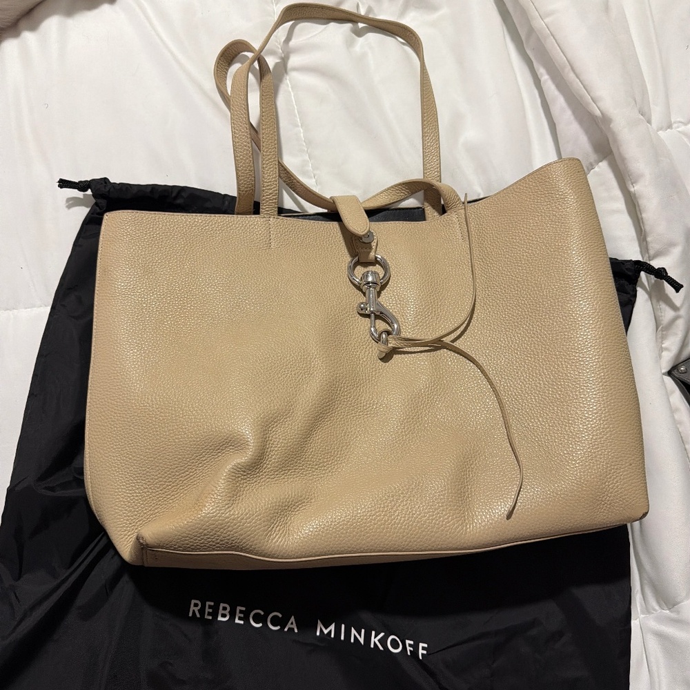 Rebecca Minkoff Large Leather Megan Tote Color Sand Dune